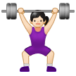 Woman Lifting Weights Emoji with Light Skin Tone, Samsung style