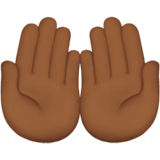 Palms Up Together Emoji with Medium-Dark Skin Tone, Apple style