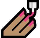 Nail Polish Emoji with Medium Skin Tone, Microsoft style