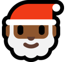 Santa Claus Emoji with Medium-Dark Skin Tone, Microsoft style