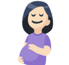 Pregnant Woman Emoji with Light Skin Tone, Facebook style