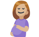 Pregnant Woman Emoji with Medium-Light Skin Tone, Facebook style