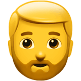 Man: Beard Emoji, Apple style