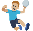 Person Playing Handball Emoji with Medium-Light Skin Tone, Facebook style