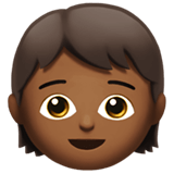 Child Emoji with Medium-Dark Skin Tone, Apple style