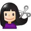 Woman Getting Haircut Emoji with Light Skin Tone, Samsung style