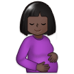 Pregnant Woman Emoji with Dark Skin Tone, Samsung style