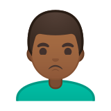 Man Pouting Emoji with Medium-Dark Skin Tone, Google style