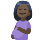 Pregnant Woman Emoji with Dark Skin Tone, Facebook style