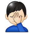 Man Facepalming Emoji with Light Skin Tone, Samsung style
