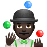 Man Juggling Emoji with Dark Skin Tone, Apple style