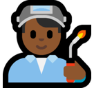 Man Factory Worker Emoji with Medium-Dark Skin Tone, Microsoft style