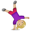 Woman Cartwheeling Emoji with Medium-Light Skin Tone, Samsung style