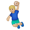 Man Playing Handball Emoji with Medium-Light Skin Tone, Samsung style