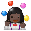 Woman Juggling Emoji with Dark Skin Tone, Samsung style