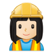 Woman Construction Worker Emoji with Light Skin Tone, Samsung style