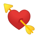 Heart with Arrow Emoji, Google style