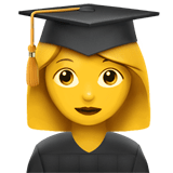 Woman Student Emoji, Apple style