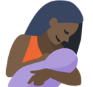 Breast-Feeding Emoji with Dark Skin Tone, Facebook style