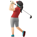 Woman Golfing Emoji with Light Skin Tone, Apple style