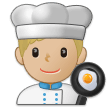 Man Cook Emoji with Medium-Light Skin Tone, Samsung style