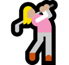 Woman Golfing Emoji with Medium-Light Skin Tone, Microsoft style