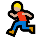 Man Running Emoji with Medium-Light Skin Tone, Microsoft style