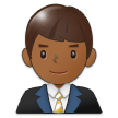 Man Office Worker Emoji with Medium-Dark Skin Tone, Samsung style