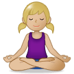 Woman in Lotus Position Emoji with Medium-Light Skin Tone, Samsung style