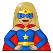 Woman Superhero Emoji with Medium-Light Skin Tone, Samsung style