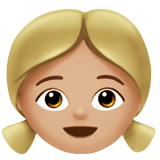 Girl Emoji with Medium-Light Skin Tone, Apple style