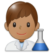 Man Scientist Emoji with Medium Skin Tone, Samsung style
