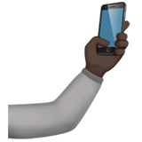 Selfie Emoji with Dark Skin Tone, Apple style