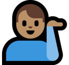 Man Tipping Hand Emoji with Medium Skin Tone, Microsoft style