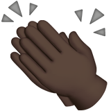 Clapping Hands Emoji with Dark Skin Tone, Apple style