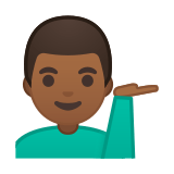 Man Tipping Hand Emoji with Medium-Dark Skin Tone, Google style