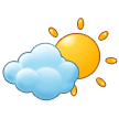Sun Behind Small Cloud Emoji, Samsung style
