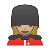 Woman Guard Emoji with Medium-Light Skin Tone, Google style