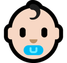 Baby Emoji with Light Skin Tone, Microsoft style