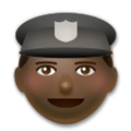 Police Officer Emoji with Dark Skin Tone, LG style