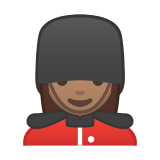 Woman Guard Emoji with Medium Skin Tone, Google style