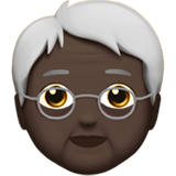Older Person Emoji with Dark Skin Tone, Apple style