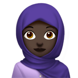Woman with Headscarf Emoji with Dark Skin Tone, Apple style