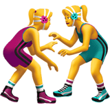 Women Wrestling Emoji, Apple style