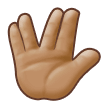 Vulcan Salute Emoji with Medium Skin Tone, Samsung style