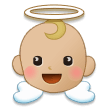 Baby Angel Emoji with Medium-Light Skin Tone, Samsung style