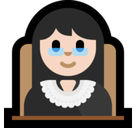 Woman Judge Emoji with Light Skin Tone, Microsoft style