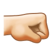 Right-Facing Fist Emoji with Light Skin Tone, Samsung style