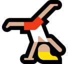 Woman Cartwheeling Emoji with Medium-Light Skin Tone, Microsoft style