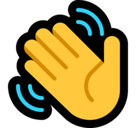 Waving Hand Emoji, Microsoft style